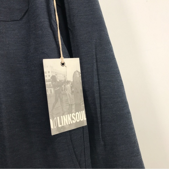 Link Soul Long Sleeve Button Up Shirt, Men's Size S - Navy - Picture 3 of 12